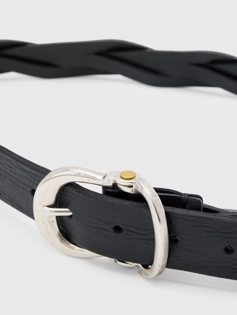 John Varvatos Men’s WEBSTER GUITAR HINGE BRAIDED BLACK BELT Size 30 $300+ NEW!