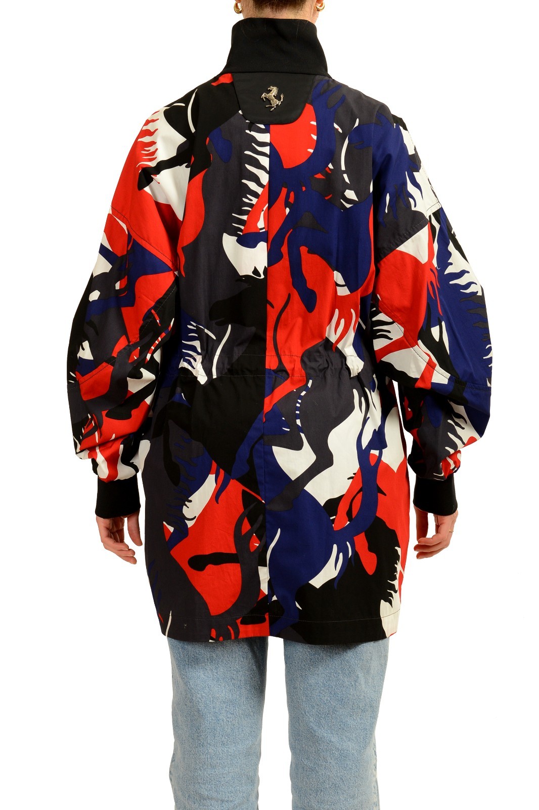 Scuderia Ferrari Women’s Camouflage Printed Windbreaker Jacket Coat US M IT 42