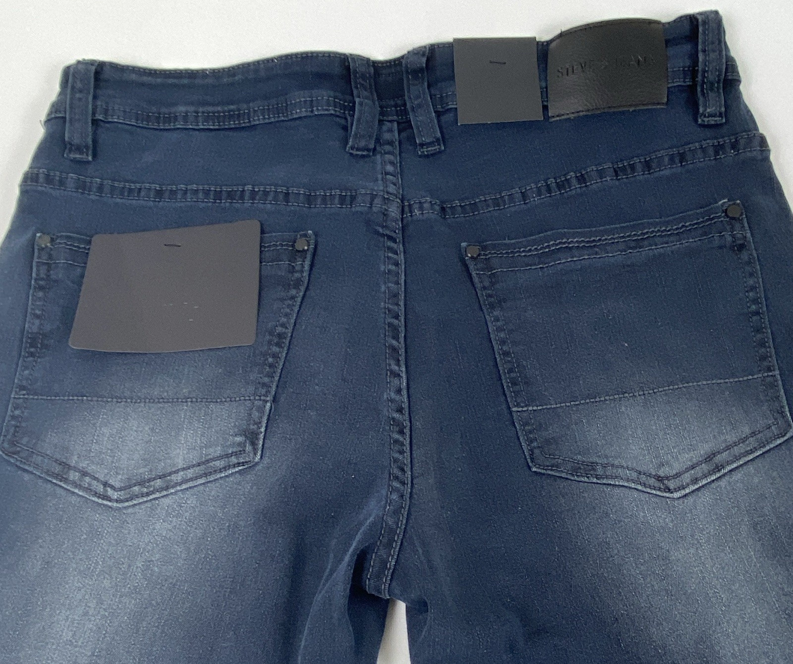 Steve’s Jean Men’s Slim Fit Dark Wash Blue Denim Stretch Mid Rise 5-Pocket 32*32