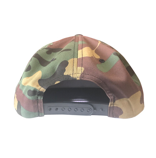 TATTOOED LOW LIFE FLAT BILL SNAP BACK HAT-CAMO