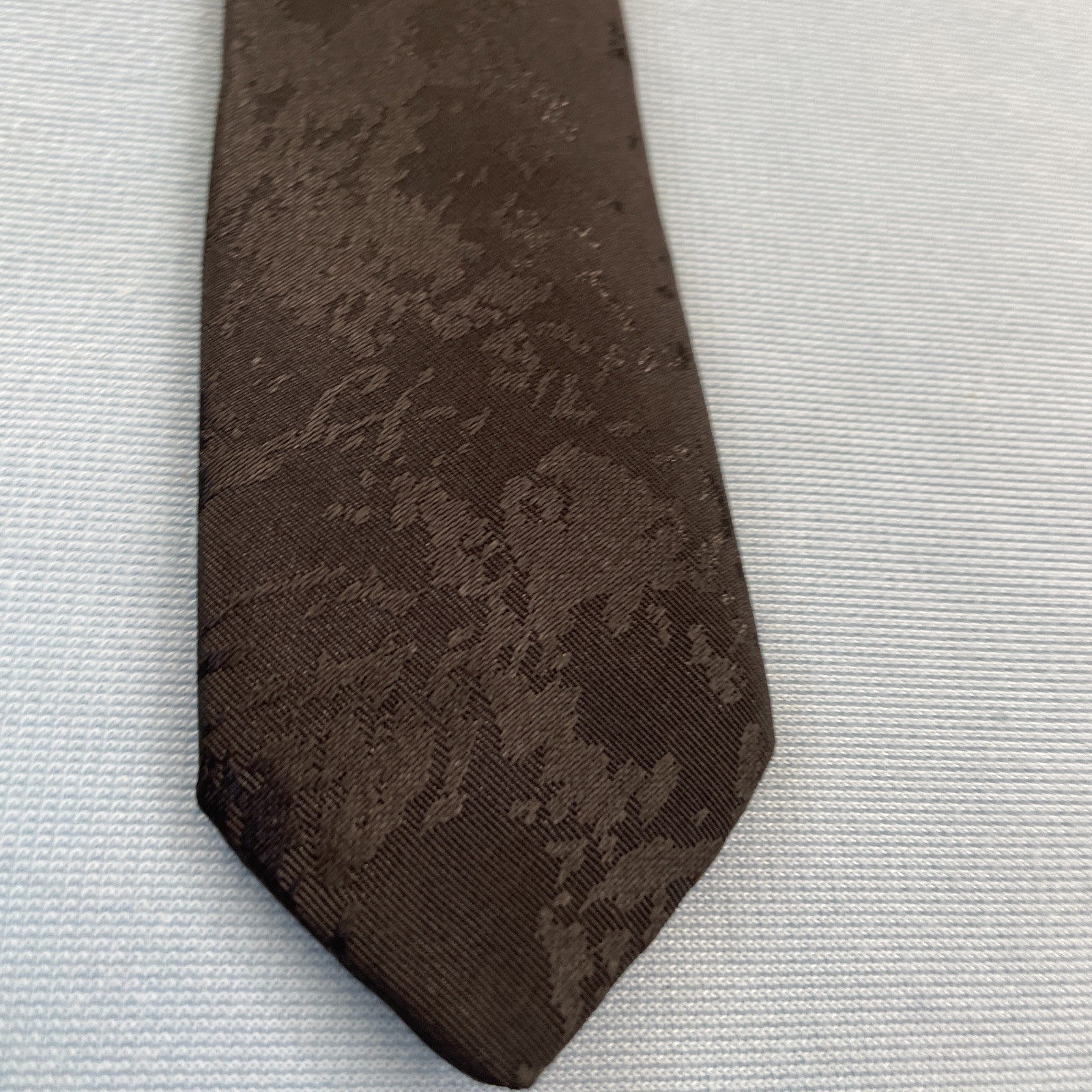 Impact Vtg Slim Necktie Made USA Optical Abstract Art Black Super Skinny 1.7×58″