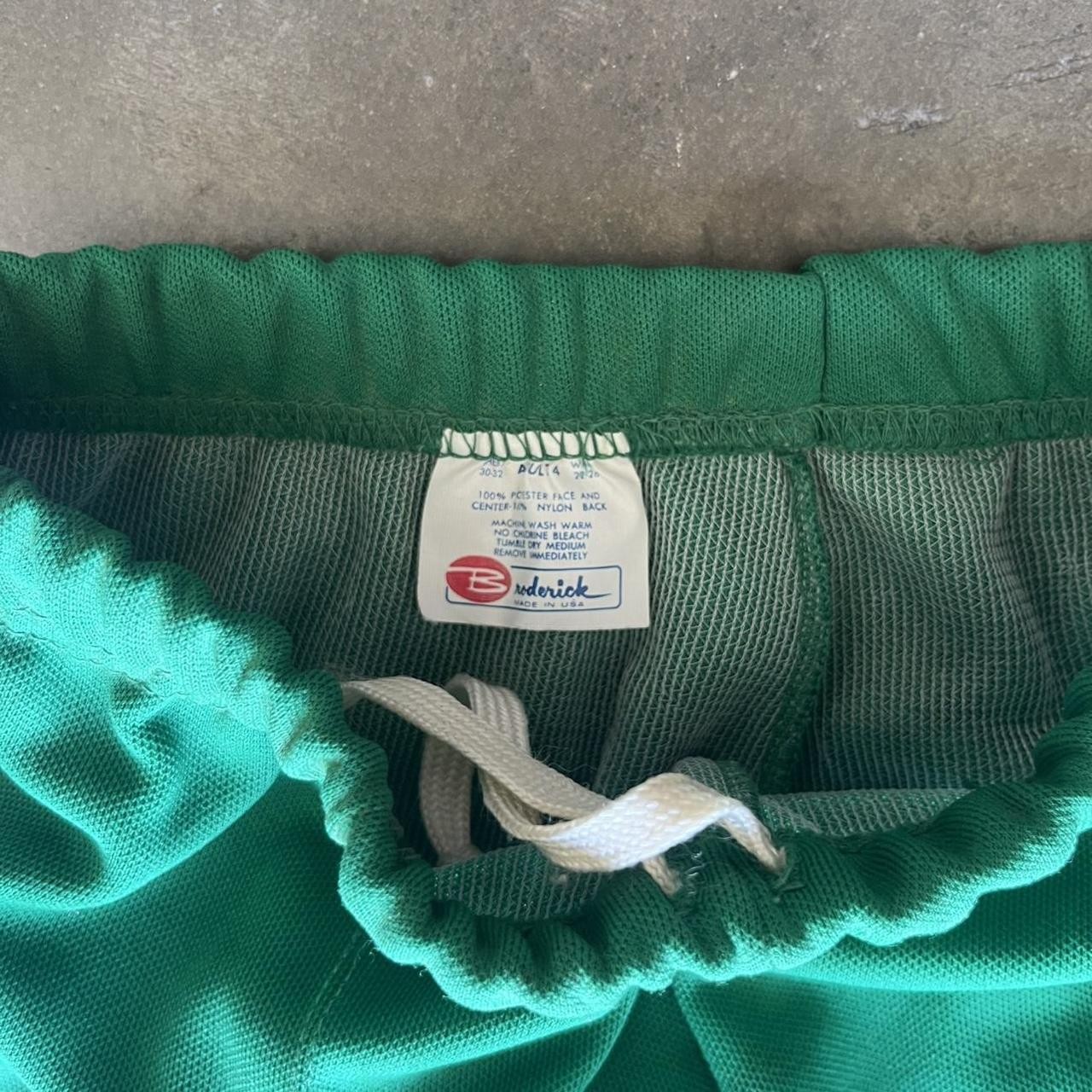 true vintage 70s broderick athletic track pants set green blue white, argonauts
