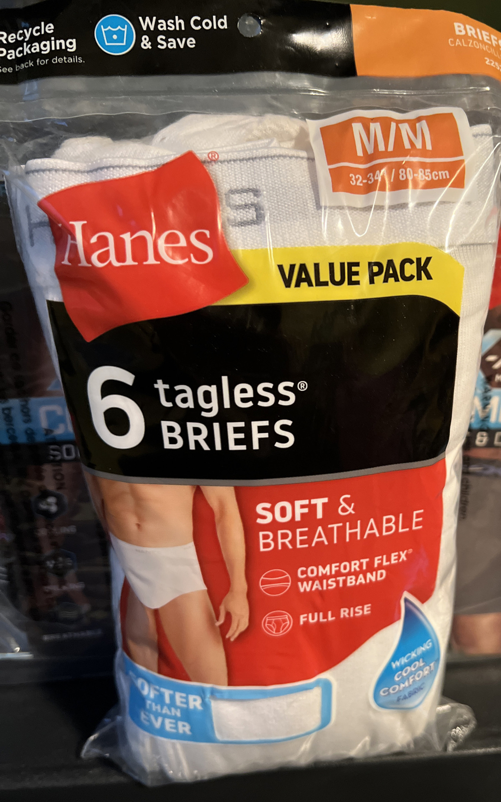 Hanes Mens TAGLESS Briefs 6-Pack