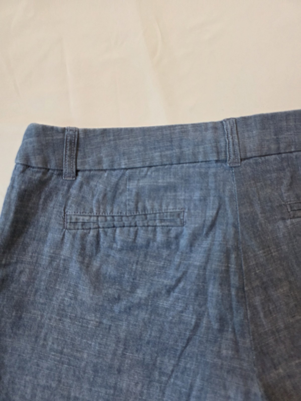 J.CREW Women’s Blue Chambray Chino Shorts Size 6 100% Cotton Pockets Lightweight