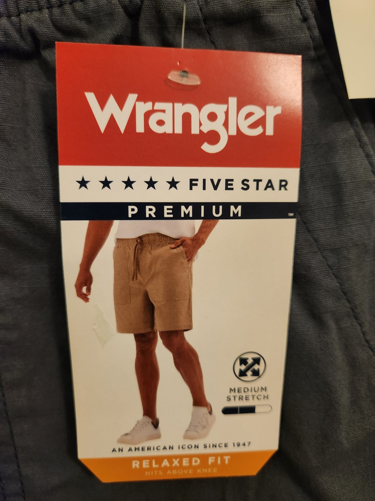 Wrangler Men’s MEDIUM 32-34 Pull-On Relaxed Fit Shorts BLUE 8″ #10725
