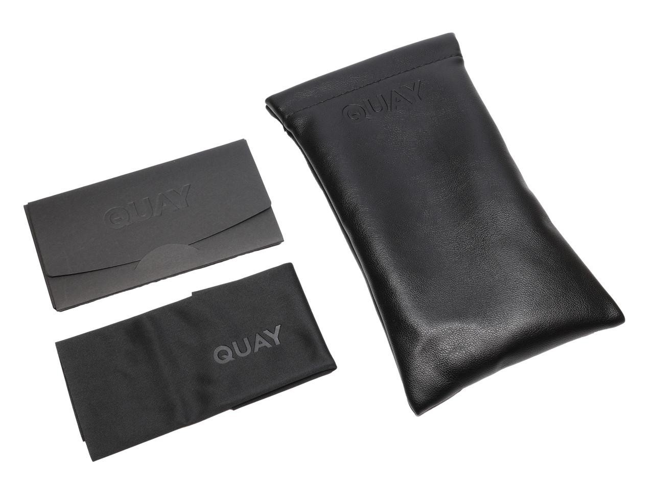 QUAY Level Up Womens Square Polarized Sunglasses Matte Black 60mm 4 LENS OPTIONS