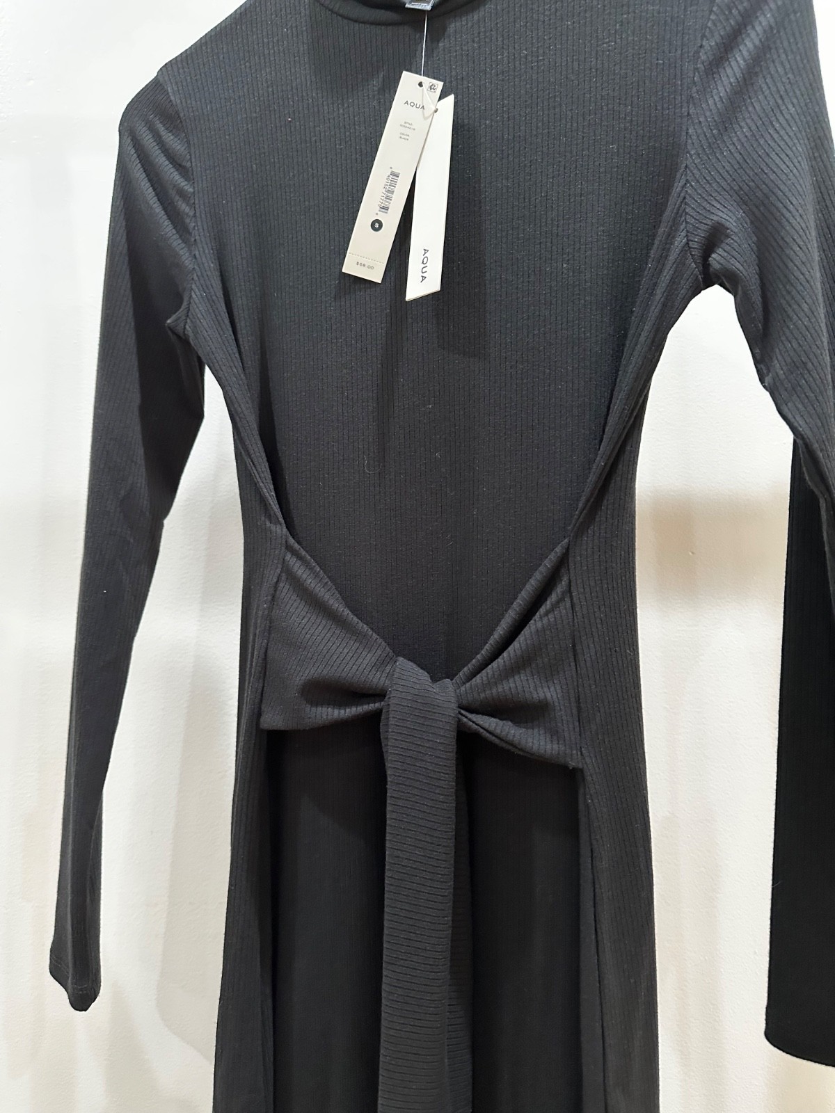 Aqua Black Dress. Stylish ribbed. Brand new.