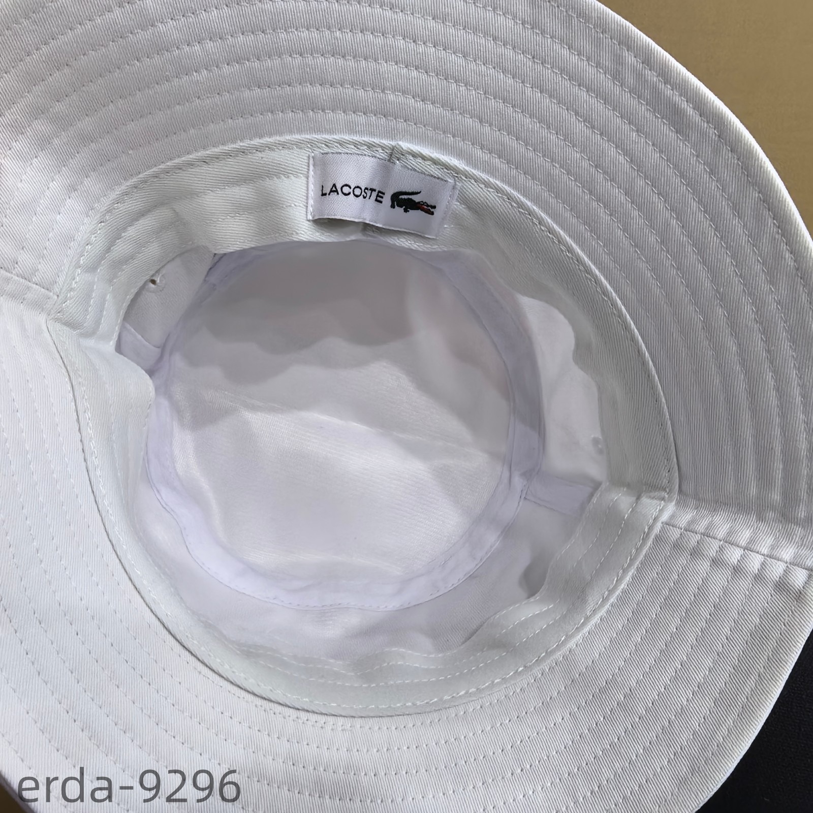 LACOSTE patterned outdoor casual fisherman’s hat white unisex