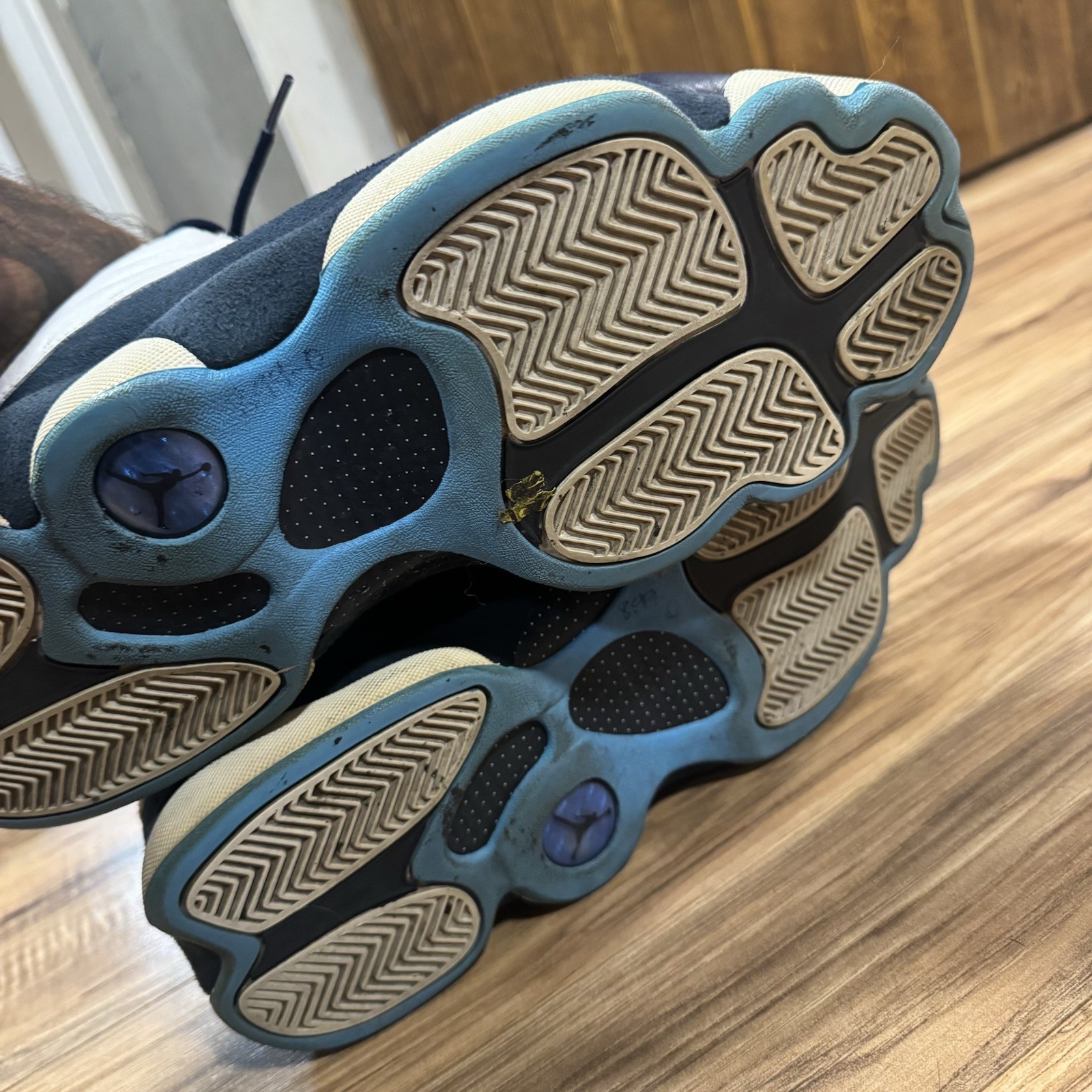 Air Jordan 13 Obsidian Retro Powder Blue & White Sneakers Size 11 414571-144