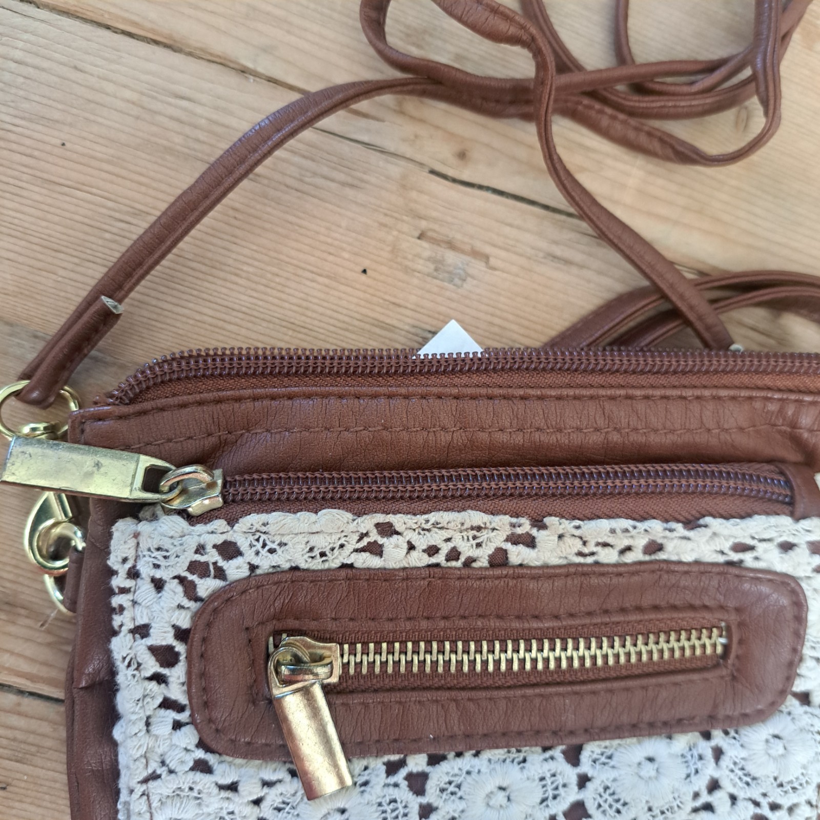Purse Small Crossbody With Lace and Pockets JC Penny’s Wristlet & 26″ Strap drop