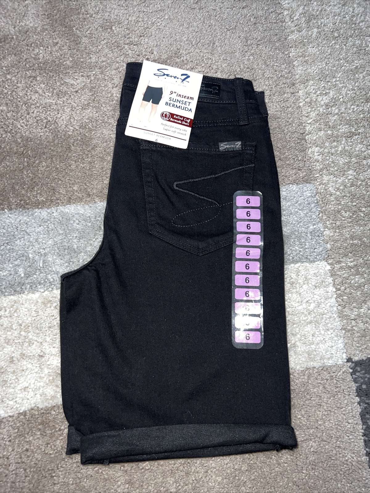 Seven7 Women’s Soft Stretch Rolled Hem Sunset Bermuda Short Size 6 NWT