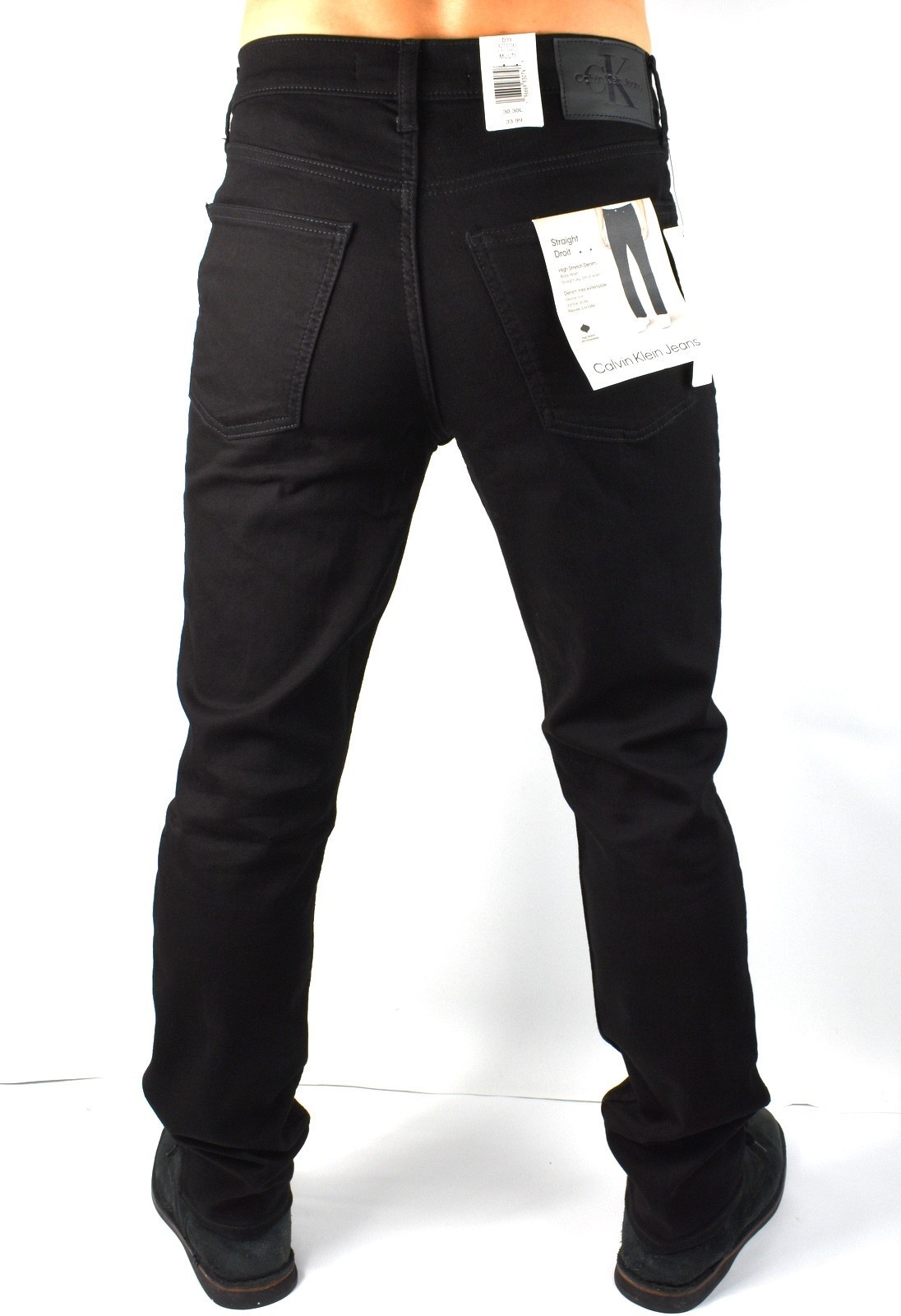Calvin Klein CK Men’s Black Wash Straight leg High Stretch Denim Jeans