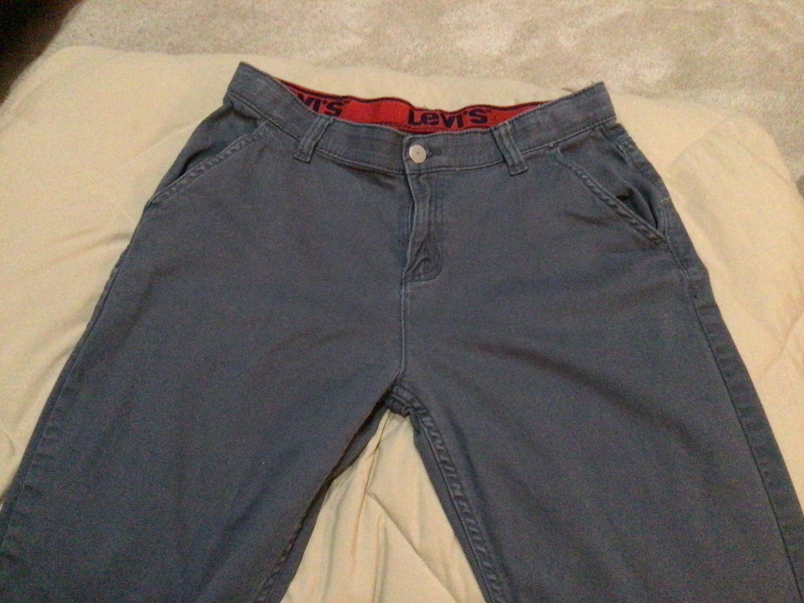 Levi’s Boys 502 Regular Chino- Dark Slate 29×31- 18 Reg Gray EUC