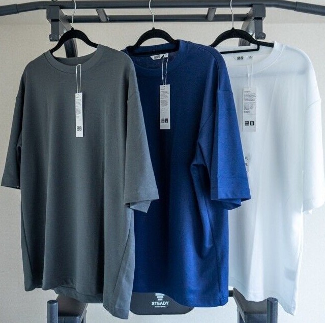 UNIQLO U AIRism Cotton Oversized Crew Neck Half-Sleeve T-Shirt S-XL Japan