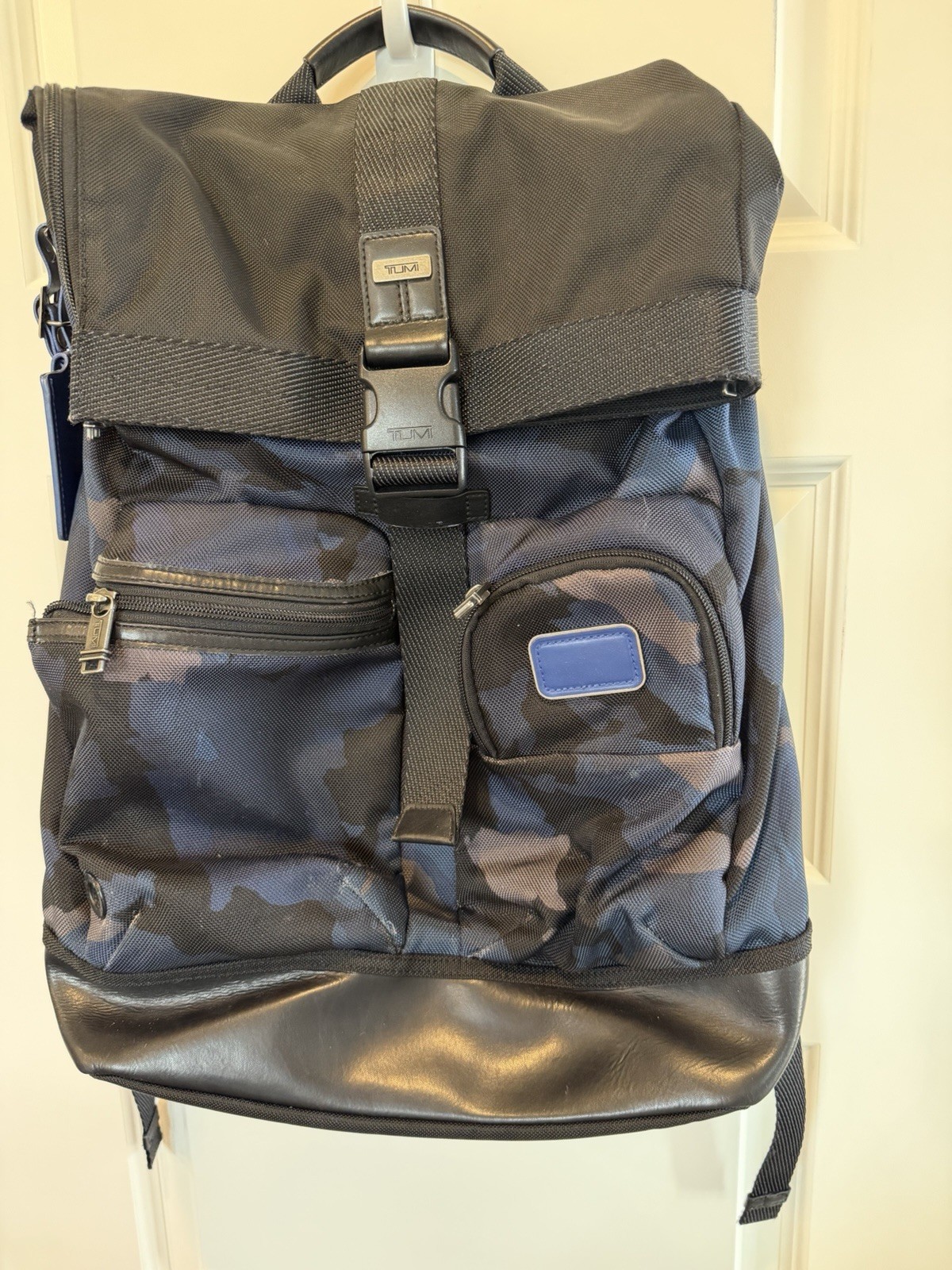 Tumi Knox Backpack Blue Camo Camouflage Pattern great for Father’s Day