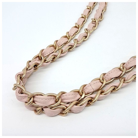 CHANEL Jumbo Classic Large Flap Bag Light Pink Chevron Gold CC 2Way Bag