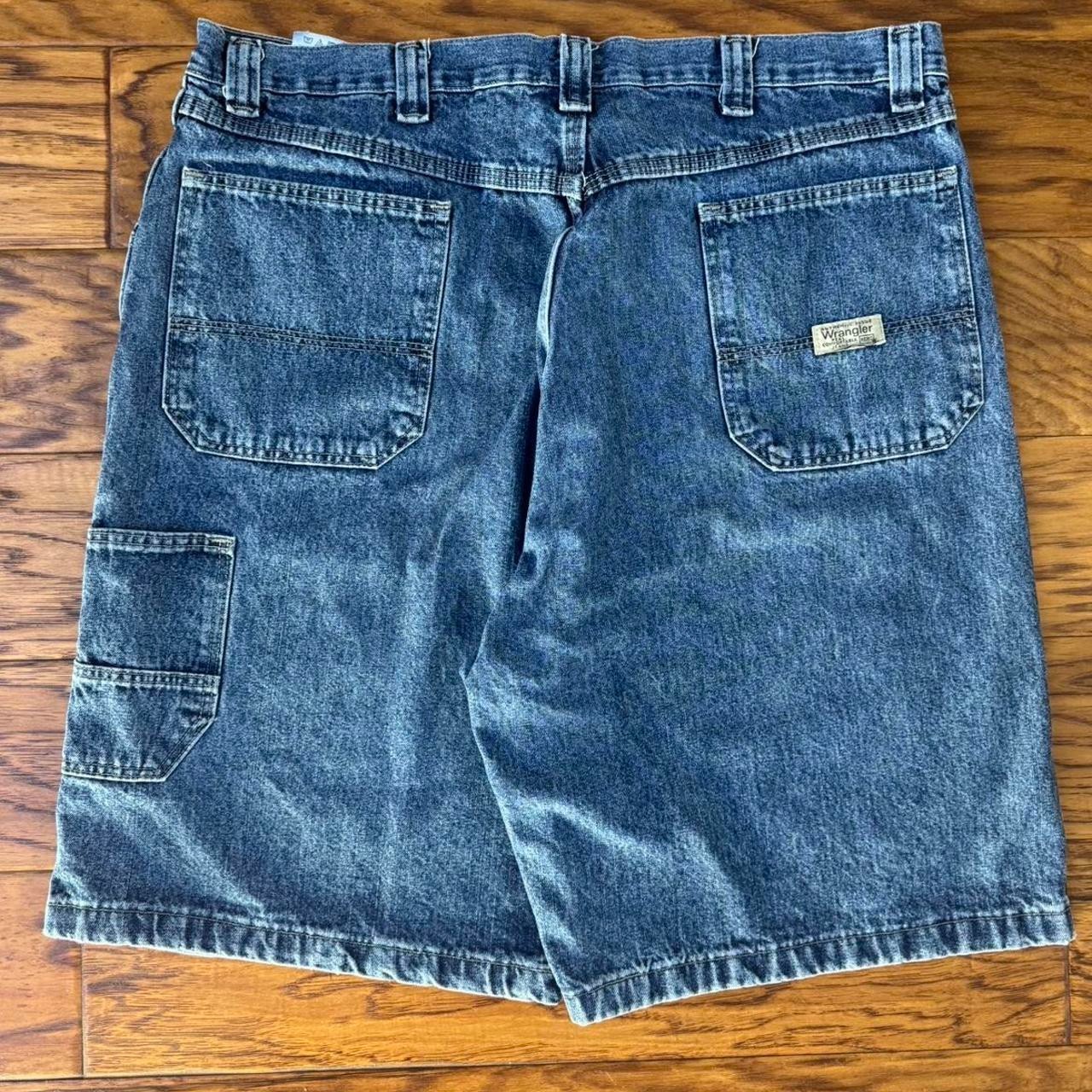 Wrangler Hero Mens Blue Denim Carpenter Shorts Hammer Loop Carpenter size 38