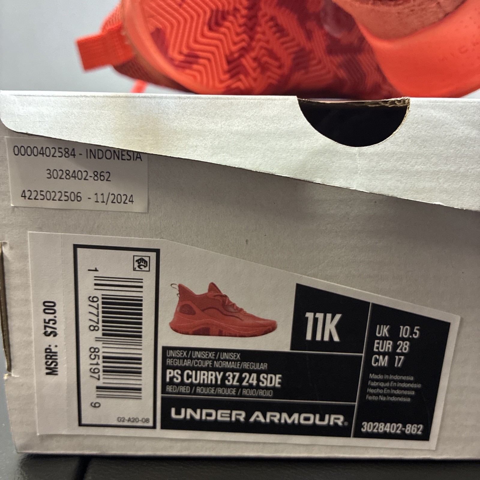 Under Armour PS Curry 3Z 24 SDE SIZE 11k