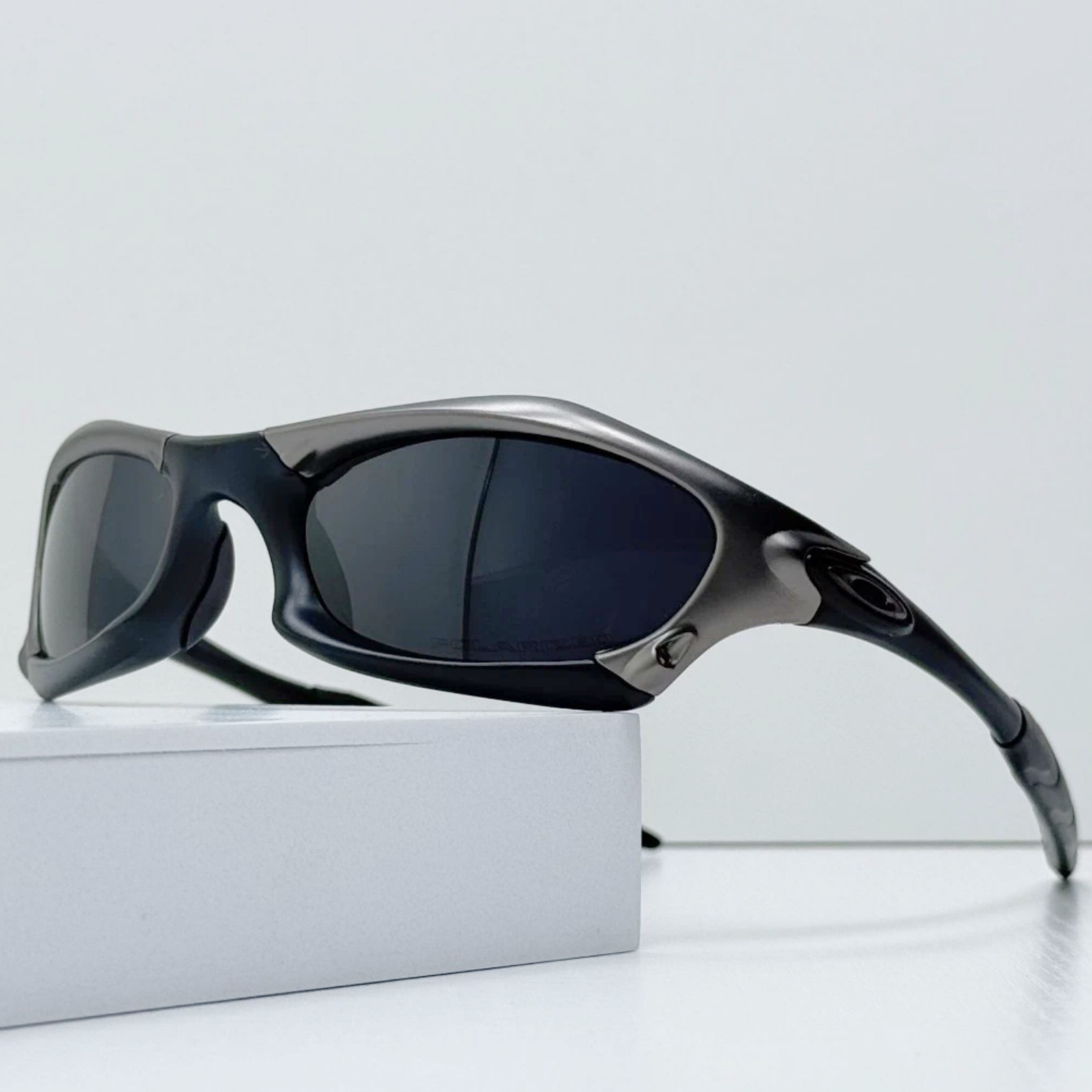 Oakley Splice Sunglasses Gunmetal Black Frame Black Lens Triple Black