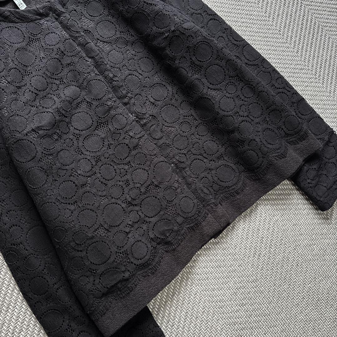 MaxMara iBLUES Cutwork Lace Collarless Jacket, Women’s, Cotton, Black, Size S