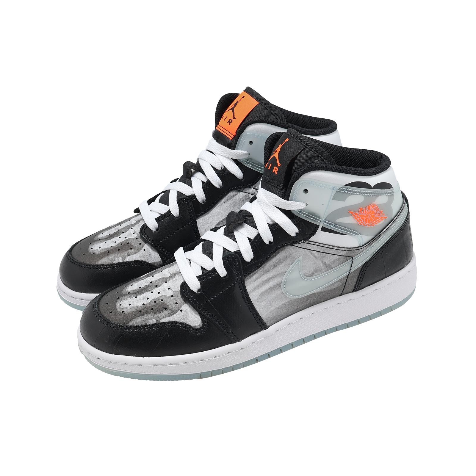 Nike Air Jordan 1 Mid SS GS Black Ice Blue Total Crimson Kids Youth HF3210-001