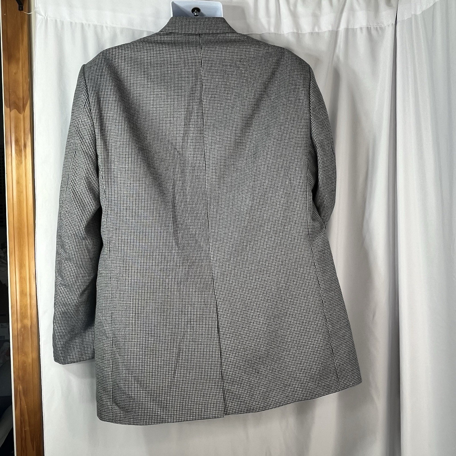 Hounds Tooth Sport Coat Croft Barrow Mens Blazer Jacket Blue Black Sz 42R