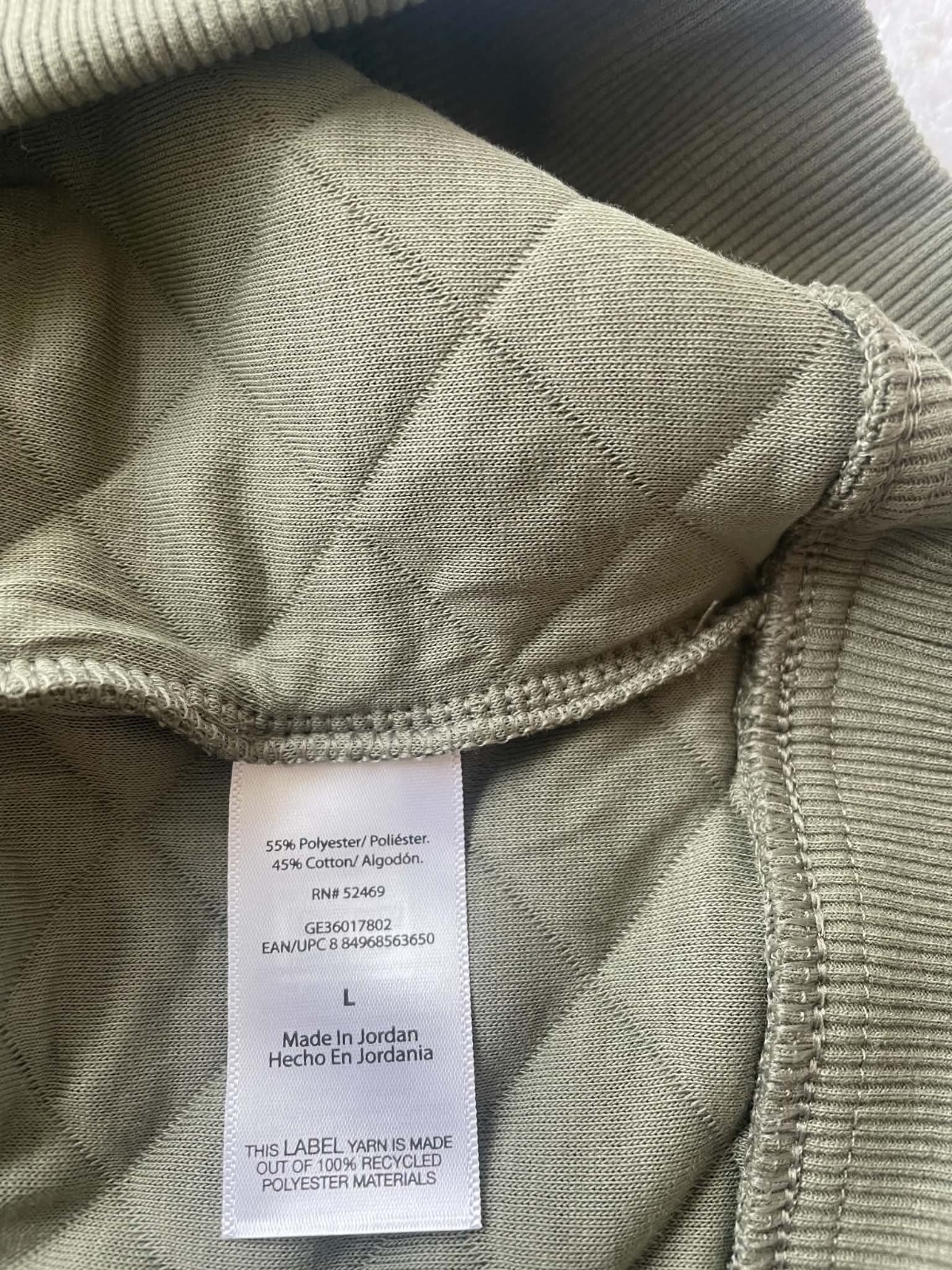 George Men’s Large Long Sleeve Quilted Snap Fleece Pullover Green Artichoke