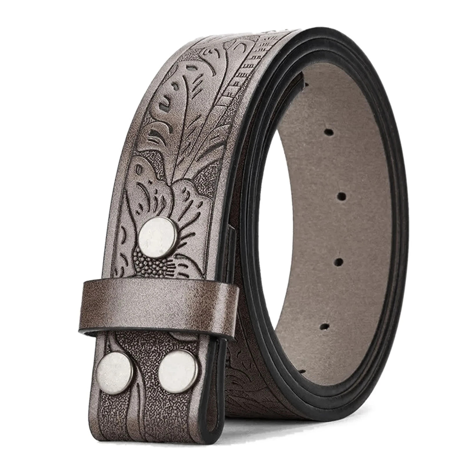 Western Belt Handmade Strap Men’s Full Grain Leather No Buckle Cowboy Rodeo Belt