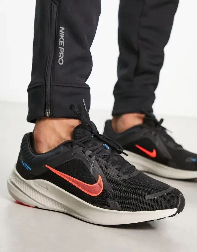 Nike Quest 5 Black Bright Crimson DD0204-005 Men’s Running Shoes