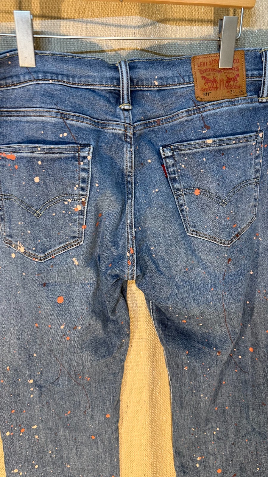 Levis 511 Jeans Lot 3 Pair Bundle 34×34 34×32 34×30 Distressed Paint