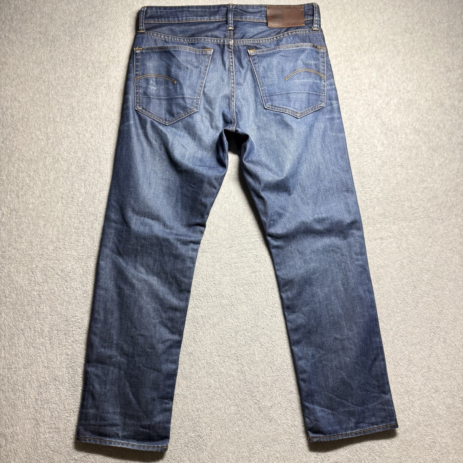 G Star RAW Jeans Men 32×30 Blue 3301 Straight Leg Dark Wash Button Fly Denim