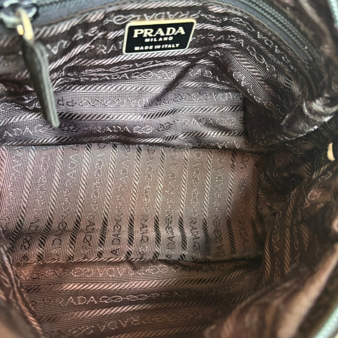 PRADA Handbag Black Tassel Logo Vintage Nylon