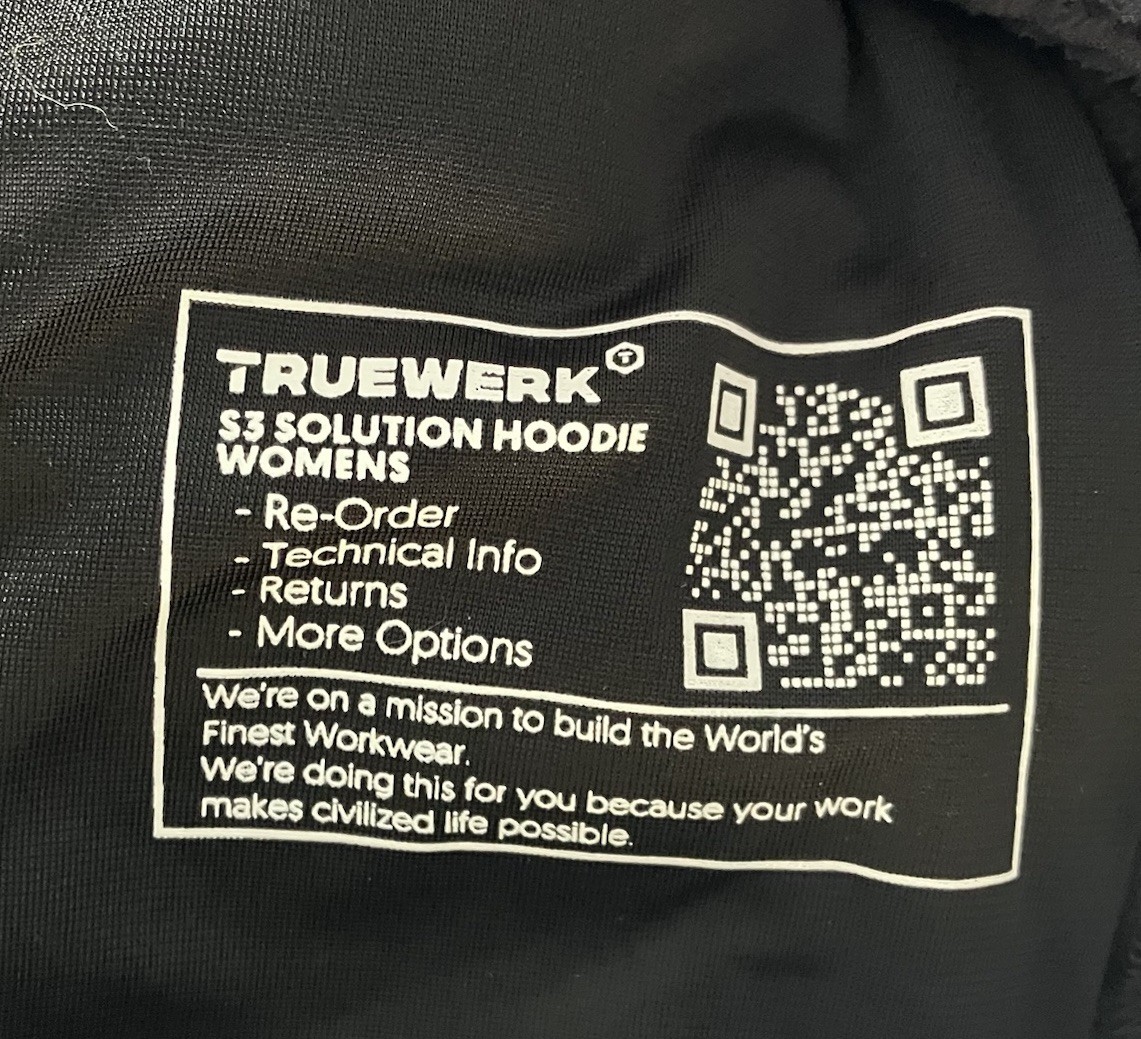 Truewerk S3 Solution Hoodie Jacket Sz XS Black
