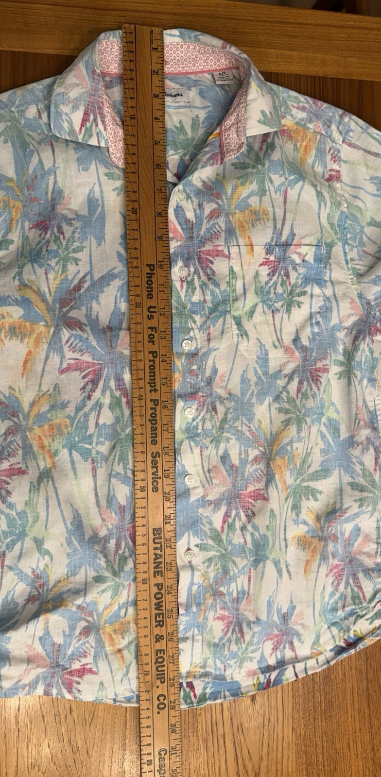 Tommy Bahama Reverse Print Linen Blend Tropical Palm Shirt Women’s Small