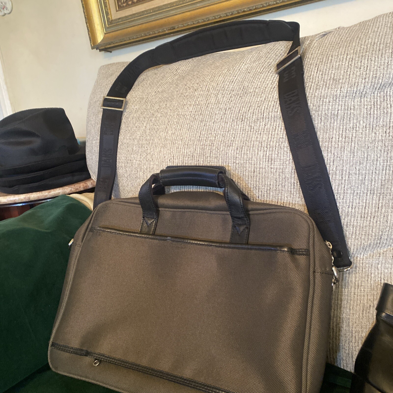 DAKS Tote Shoulder Bag Canvas /Nylon unisex Shoulder strap with Authentic EUC