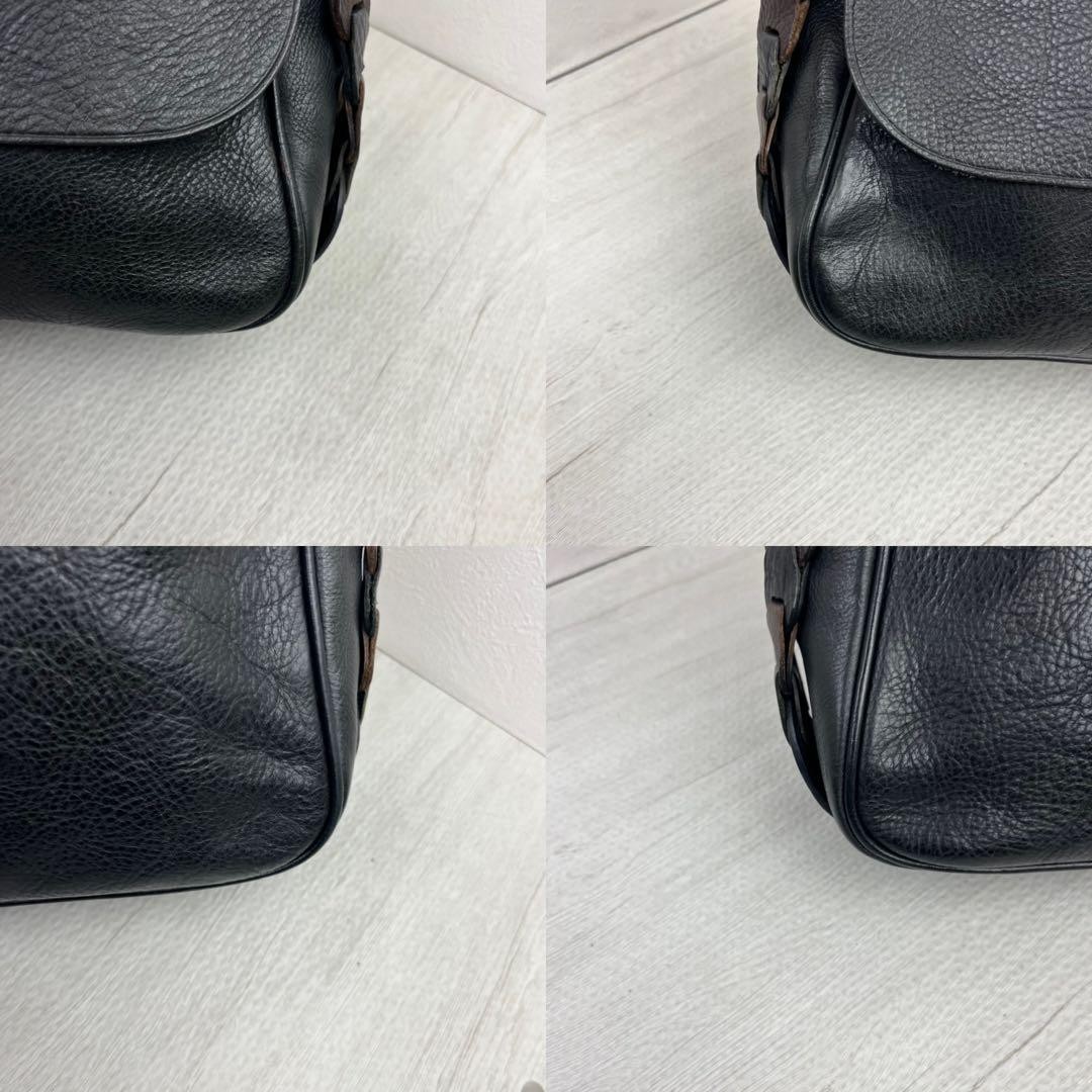 Mulberry Y2K Black Leather One Shoulder Flap Handbag 27x18x11cm Authentic