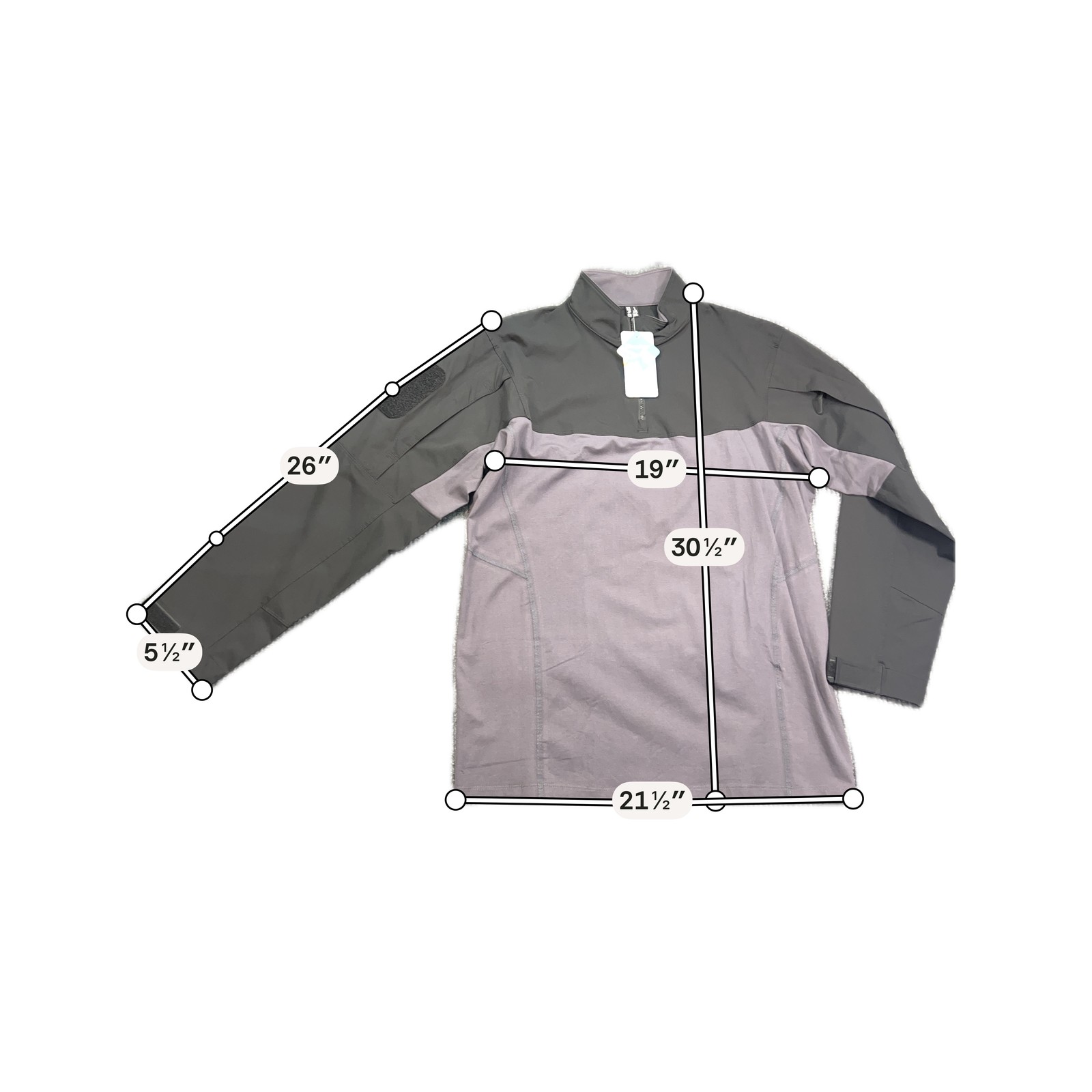 Magcomsen Mens Tactical Combat Shirt Large Gray Quarter Zip Long Sleeve Military
