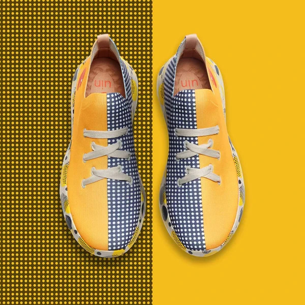 Women Size 5-12 UIN Slip On Canvas Comfortable Shoes Loafers “Grey & Yellow”