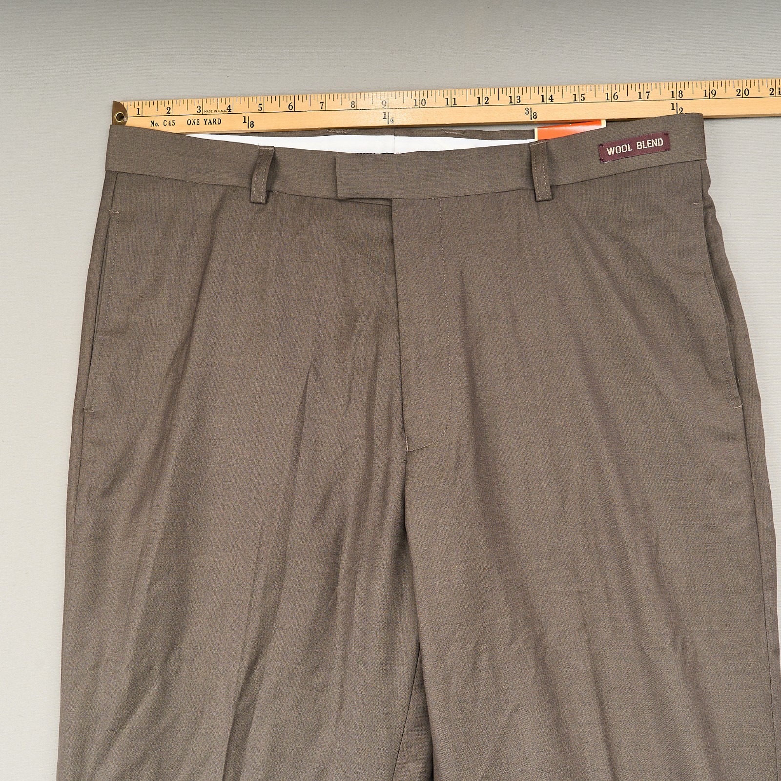 James Tattersall Dress Pants Men Sz 38 Brown Wool Blend NWT