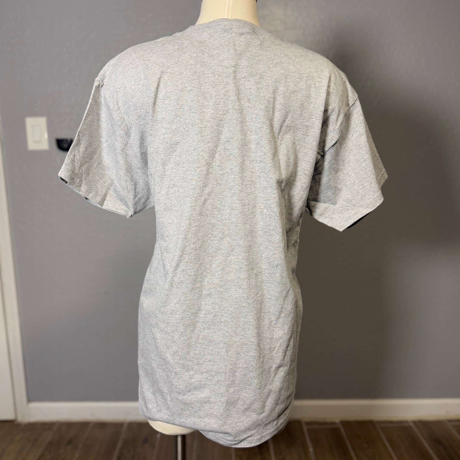 Hanes Authentic Gray T-Shirts 10 Pack Mens Large L Cotton Crew Neck Bulk Tees