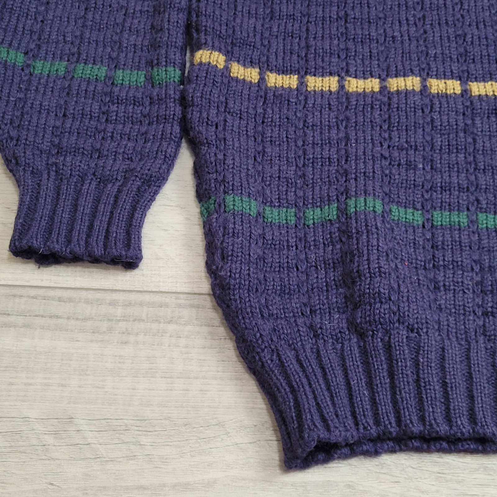 🍀Vintage John Molloy Sweater Mens L Blue 100% Irish Wool Knit Made in Ireland