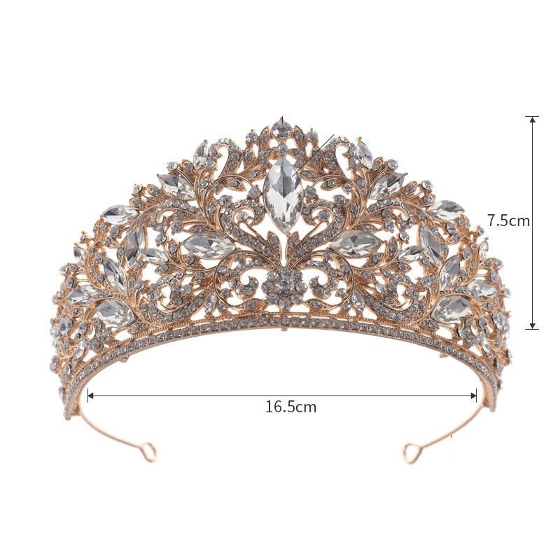 9cm Tall Large CZ Crystal Wedding Queen Princess Prom Tiara Crown For Women