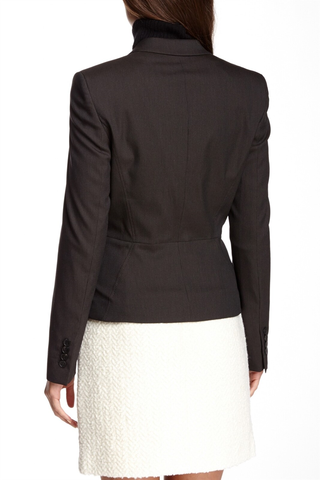 BOSS HUGO BOSS Womens Jolia Box Check Jacket Blazer Charcoal Size 8