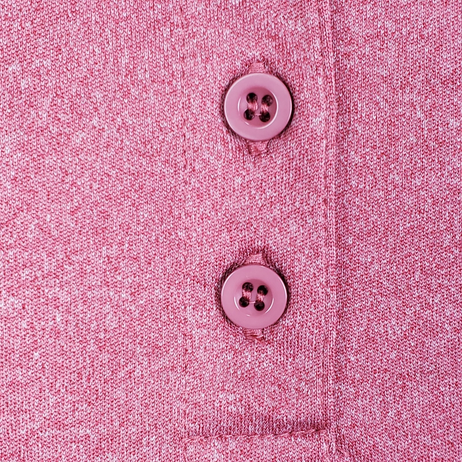 Moheen Womens Polo Shirt Size M Pink Collared 3 Qtr Sleeve Button Up Polyester