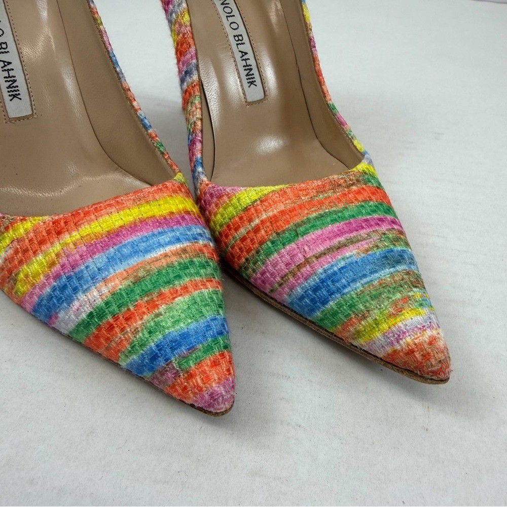 Manolo Blahnik BB 105 Multicolor Fabric Heels Size 37 (US 6.5–7) Colorful