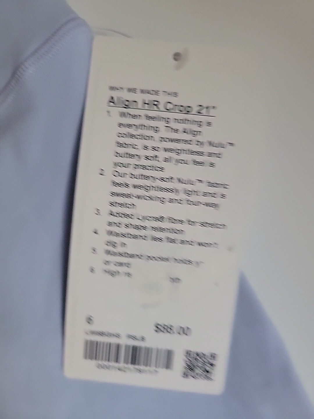 Lululemon Align High-Rise HR Crop Tight 23″ in Powder Blue Women Size 6 NWT