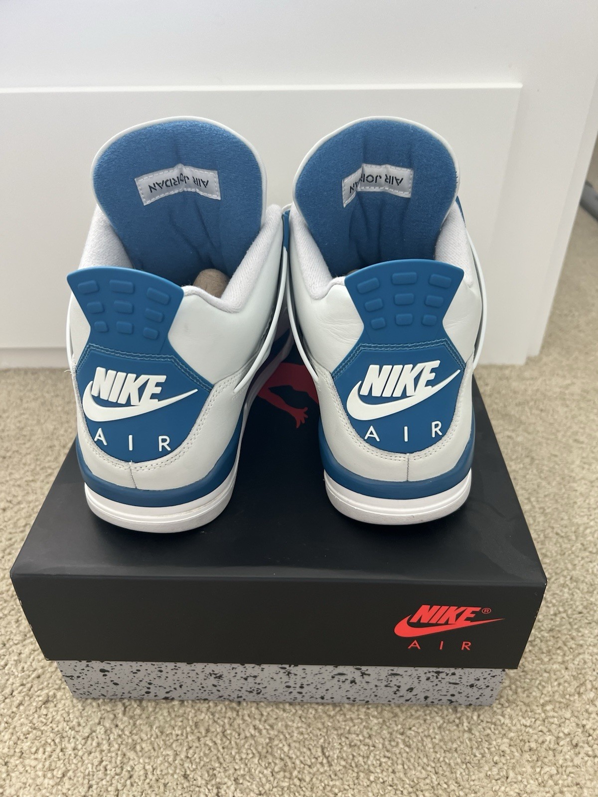 Air Jordan 4 Retro Military Blue 2024 White Industrial Grey FV5029-141 Size 12