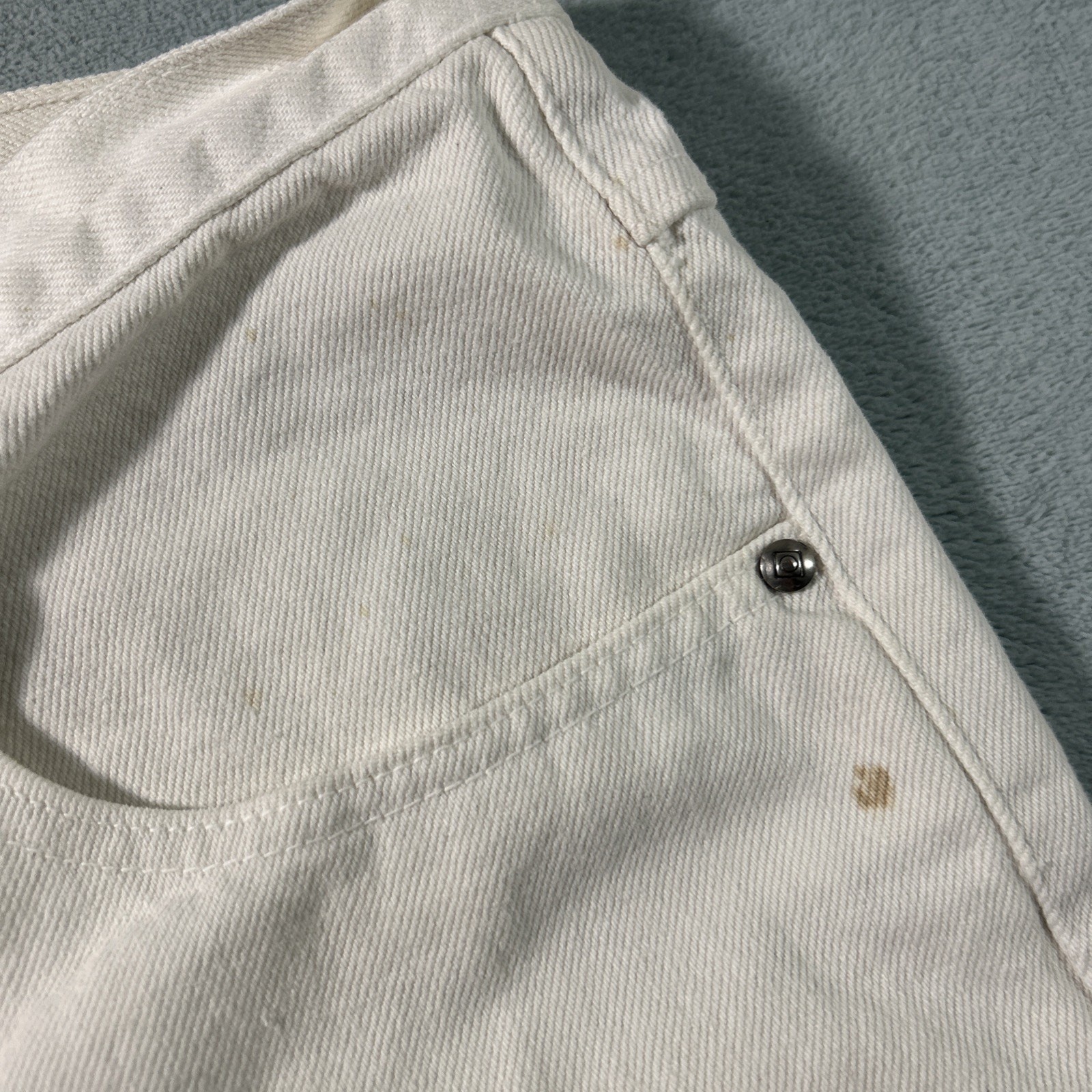 Y2K 2000s Anchor Blue Relaxed White Jeans 36×32 Baggy Hamilton Baggie Loose VTG