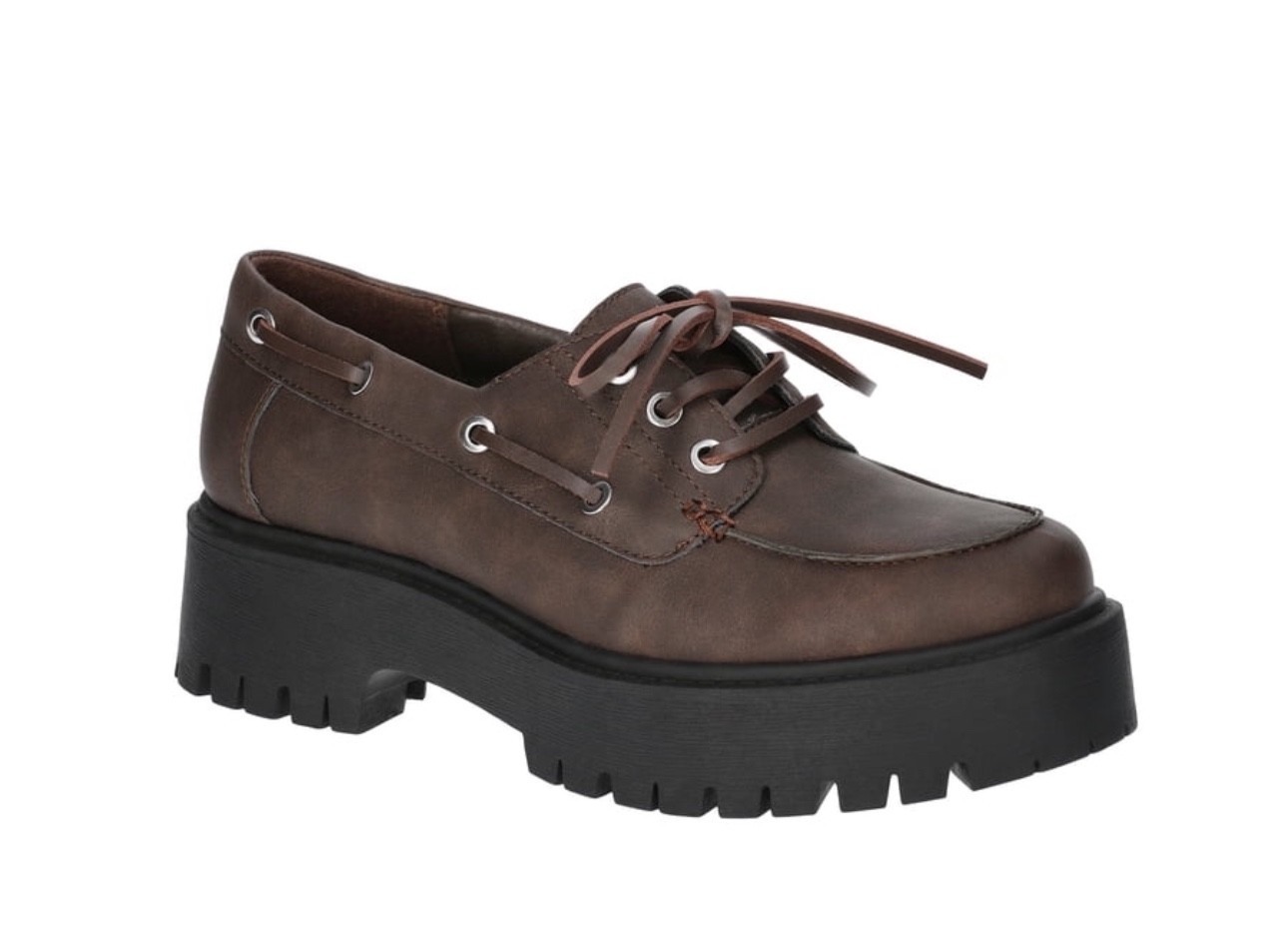 No Boundaries Women’s Platform Boat Shoes Brown Lug Sole Comfort Foam size 10