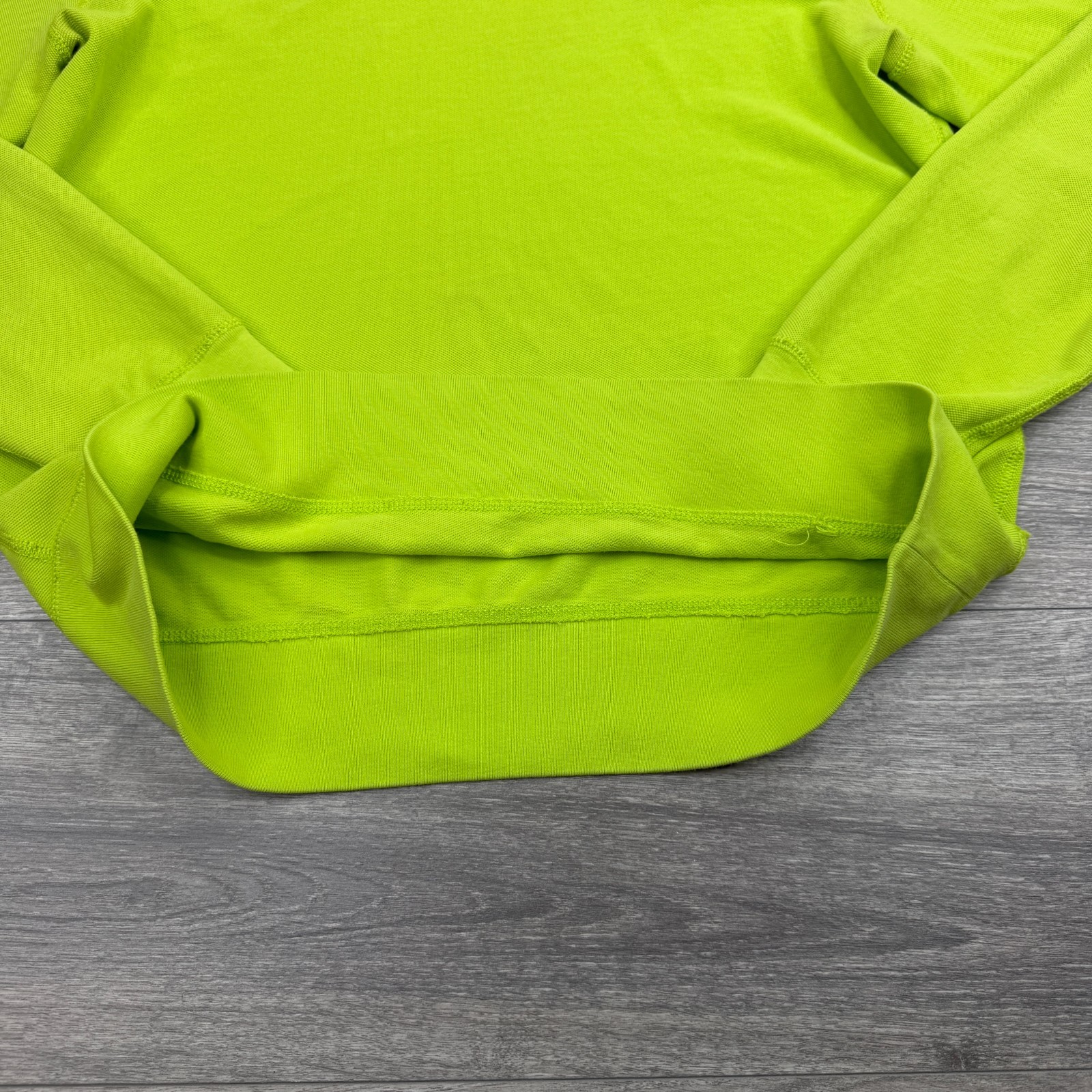 Polo Ralph Lauren Sweatshirt Mens Medium Neon Green Mesh Crewneck Orange Pony
